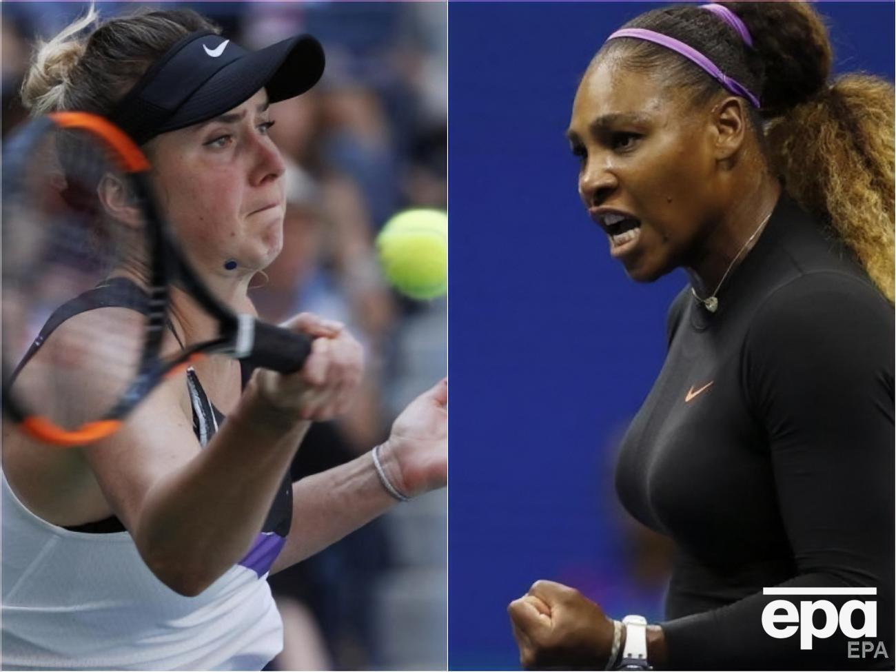 Еліна Світоліна (ліворуч) зіграє проти Серени Вільямс