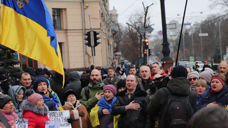 В Харькове прошел митинг в "защиту русского языка"