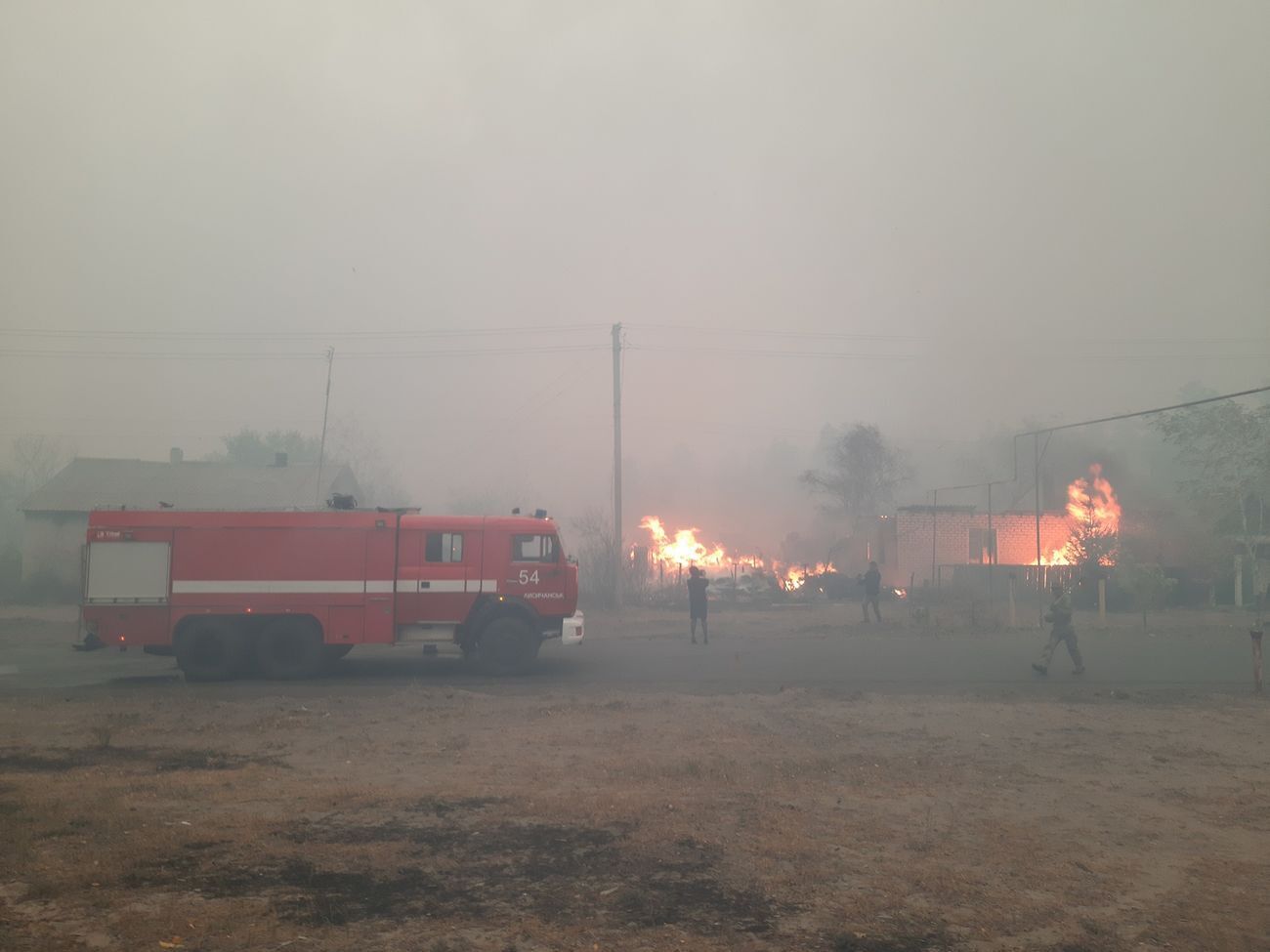 В пострадавших районах наблюдается сильное задымление