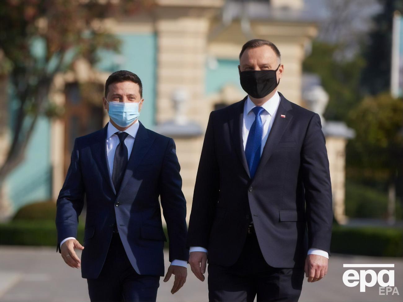 Зеленський подякував Дуді за позицію Польщі щодо анексії Криму