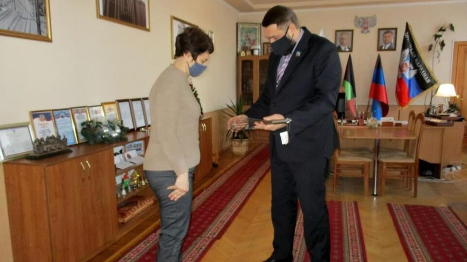 На урочисте вручення вінчика до Захаревича скерували завідувачку дитячого садка