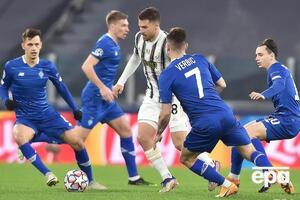 Динамовцы (в синих футболках) не удержали игроков "Ювентуса"