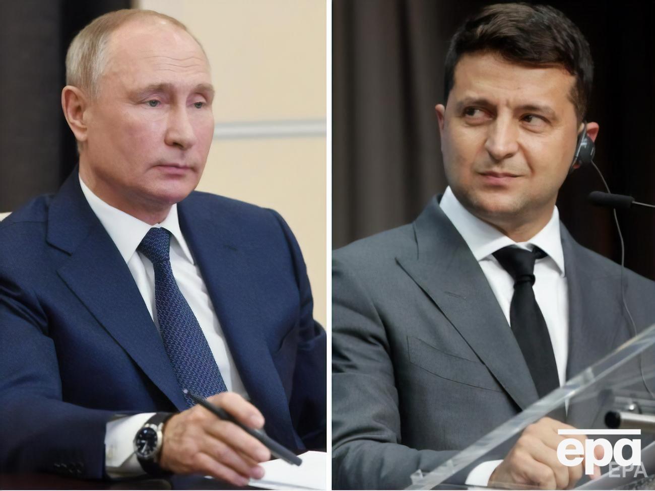 У Кремлі вважають, що підставою для зустрічі Путіна (ліворуч) та Зеленського (праворуч) може стати лише виконання Паризьких домовленостей