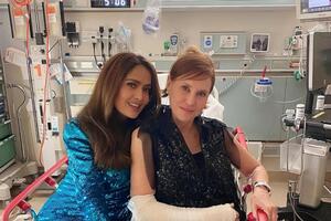 Сальма Гаєк відвезла свою менеджерку в госпіталь у вечірній сукні від Gucci