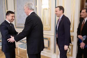 Зеленський (ліворуч) – сенаторам: Ми знаємо, що представники обох партій США підтримують Україну