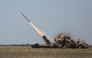 Залп одной установки "Ольха" – 12 ракет