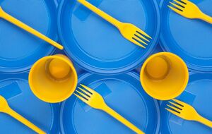 Под запрет попали стаканчики, тарелки, чашки, палочки для размешивания напитков, соломинки, а также упаковка для продуктов общепита