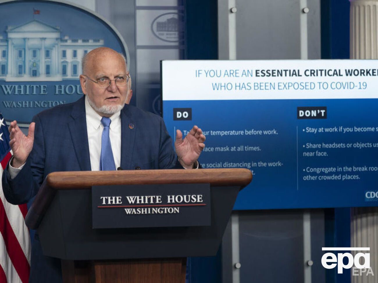 Редфилд прогнозирует, что новая вспышка коронавируса будет зимой