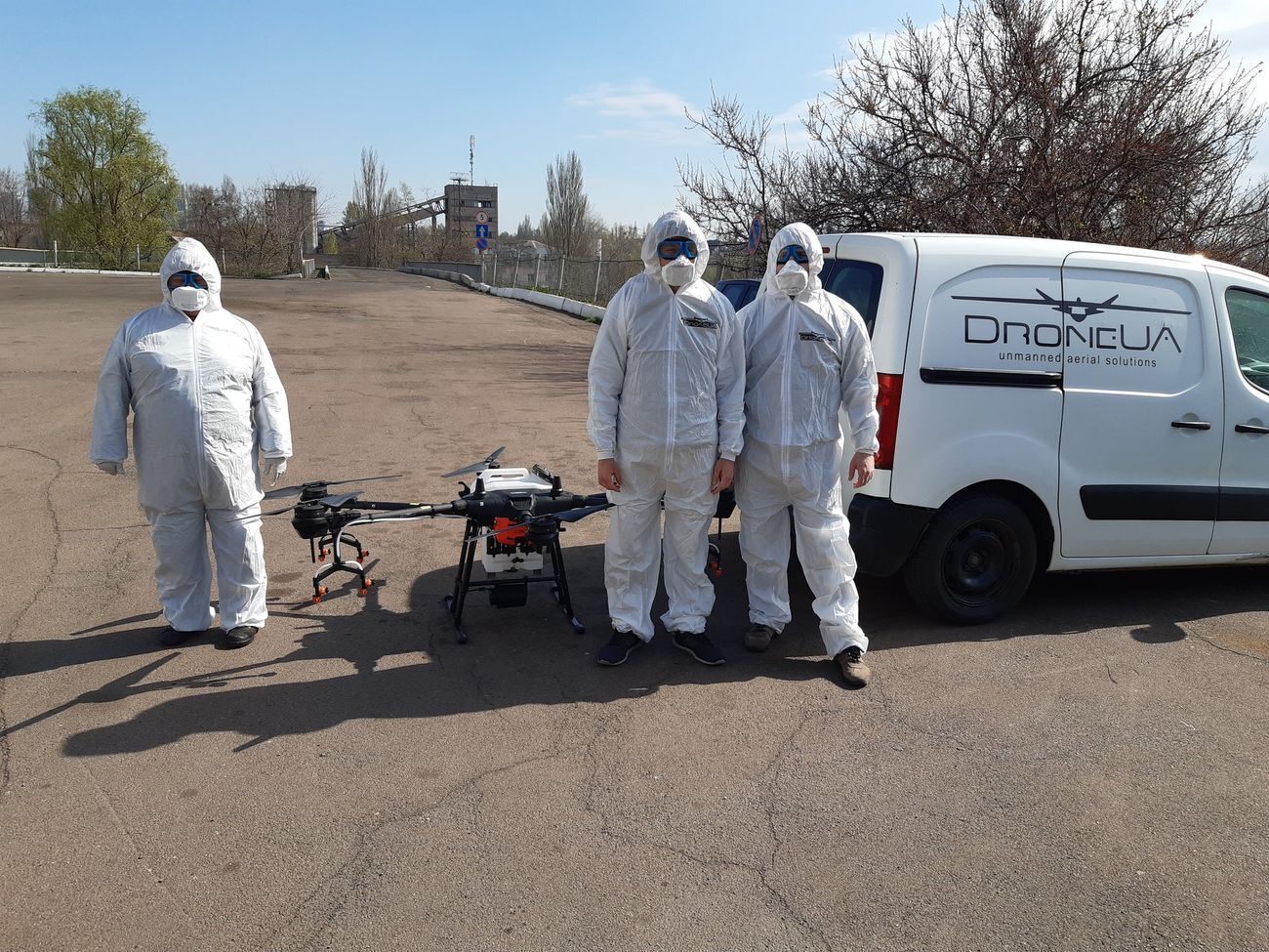 Завод "Энергия" был продезинфицирован с помощью дрона