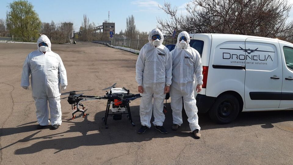 Завод "Энергия" был продезинфицирован с помощью дрона
