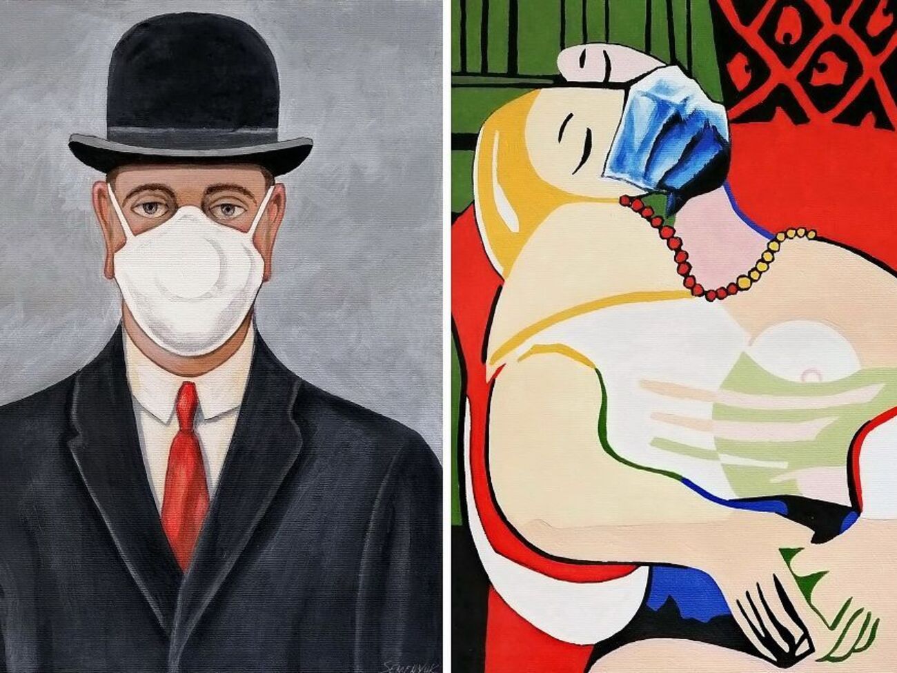 "Искусство на карантине". Как выглядели бы персонажи картин известных художников во время пандемии COVID-19. Фоторепортаж