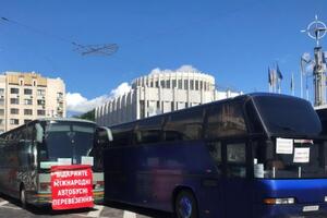 Через протест перевізників у центрі Києва утворилися затори