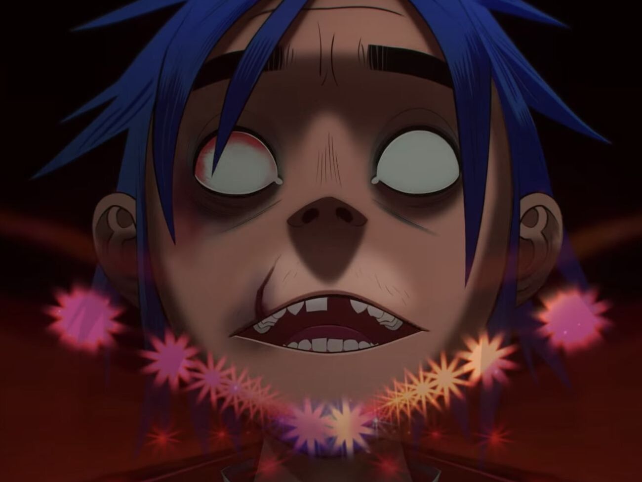 Участники&nbsp;Gorillaz традиционно изображены в виде анимационных героев