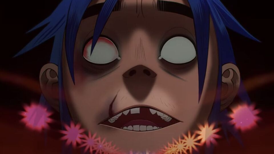 Участники Gorillaz традиционно изображены в виде анимационных героев