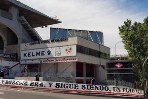 Баннер появился на стадионе, где проходил второй тайм матча "Райо Вальекано" – "Альбасете"