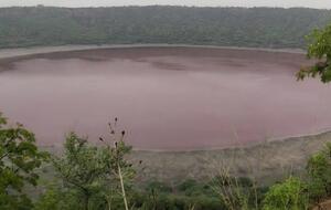 Ученые считают, что озеро могло изменить цвет из-за красных водорослей