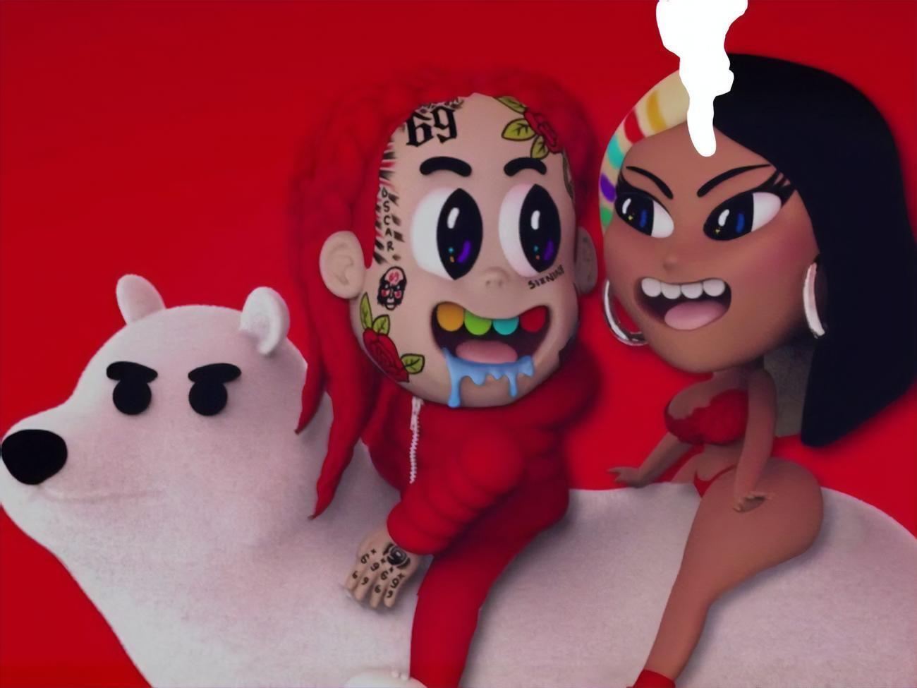 Tekashi 6ix9ine і Мінаж зображені в ролі анімаційних героїв