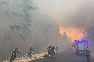 Пожежники з п'яти областей борються з вогнем у Новоайдарському районі