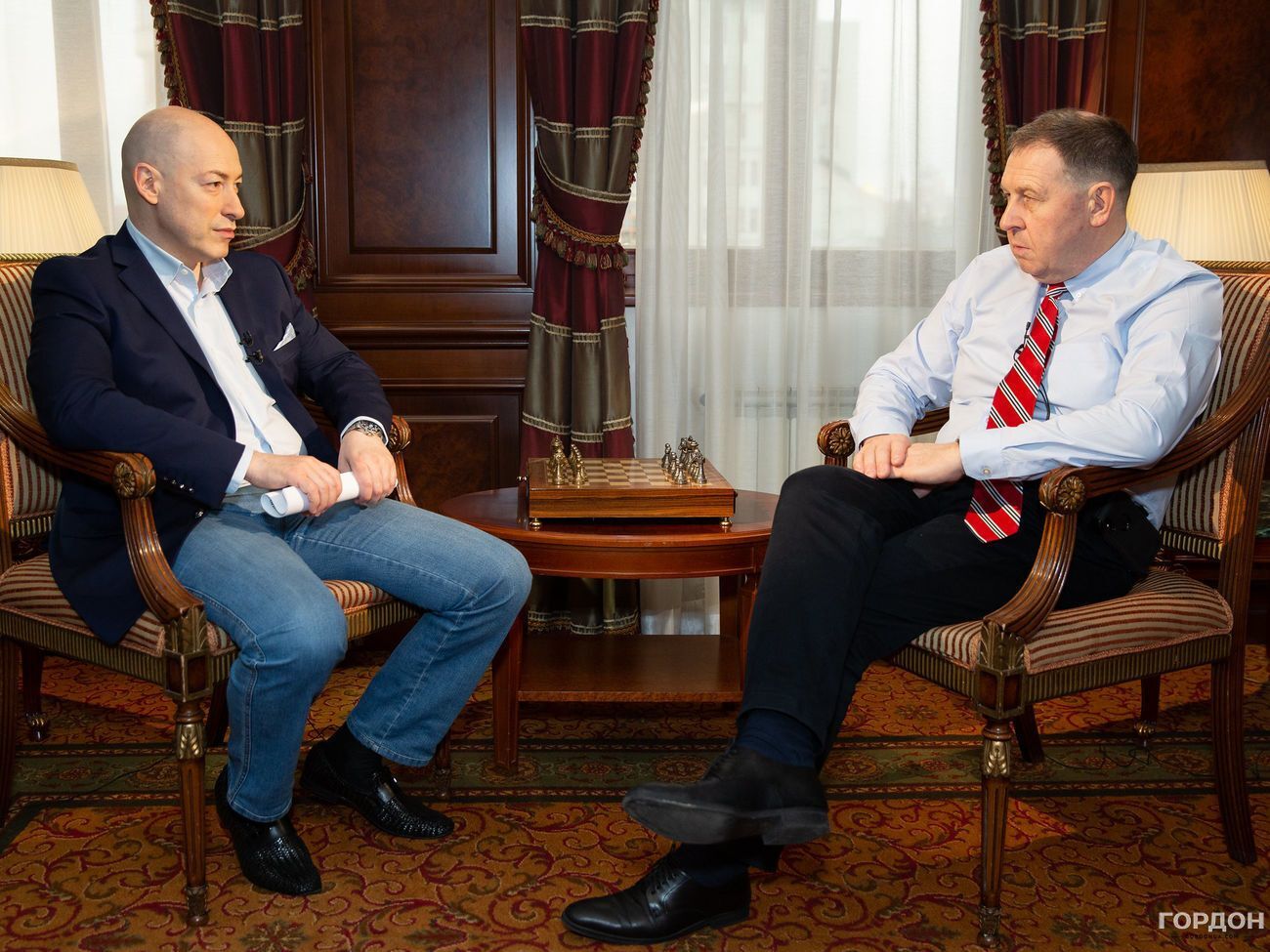 Гордон записывает интервью с Илларионовым о ситуации в Беларуси