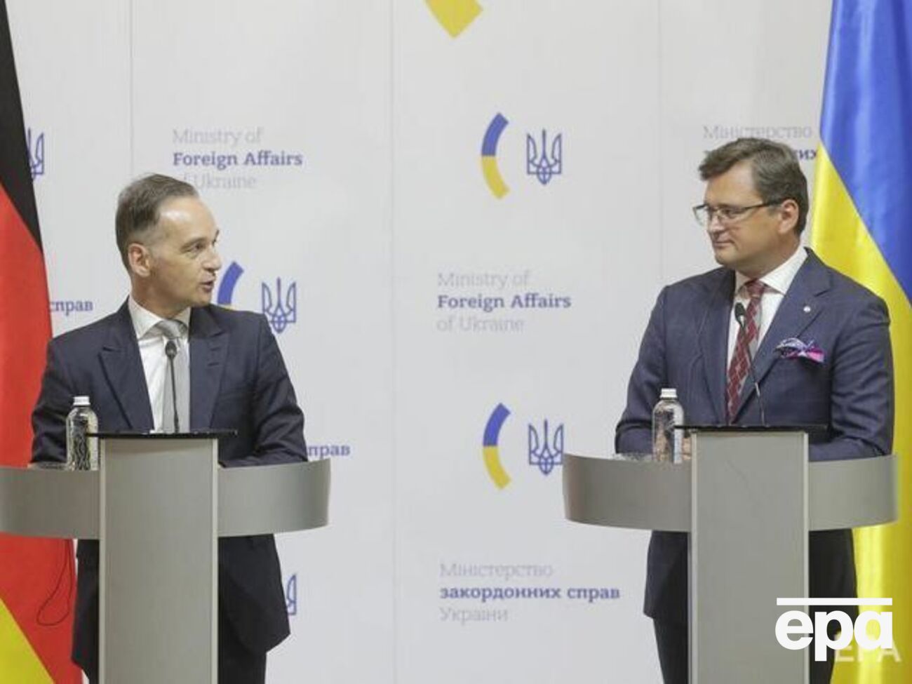 Міністри закордонних справ України Дмитро Кулеба та Німеччини Гайко Маас провели спільний брифінг за підсумками зустрічі 24 серпня в Києві