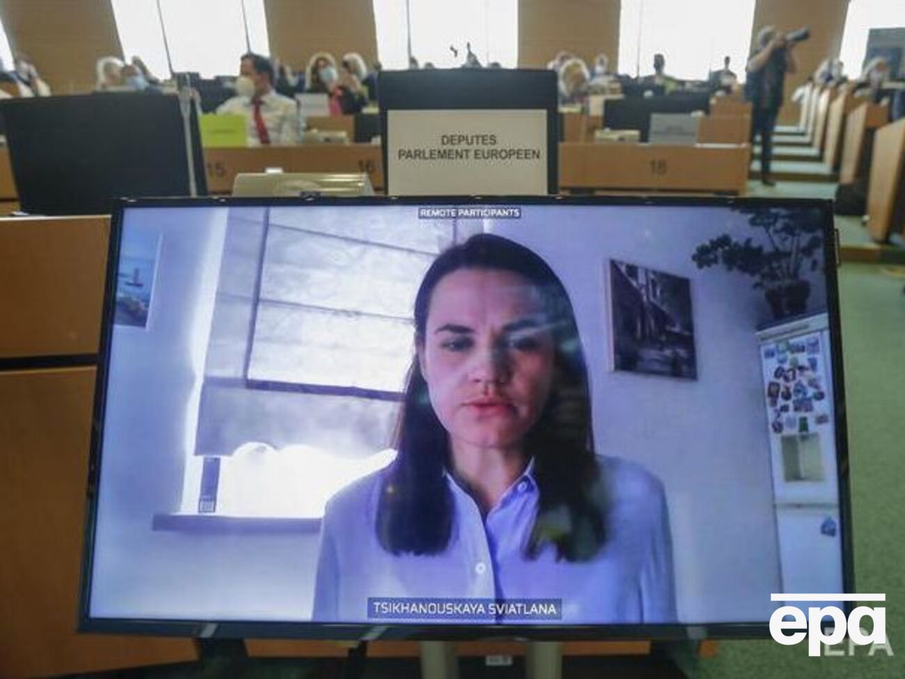 Із членами комітету Європарламенту Тихановська спілкувалася за допомогою відеозв'язку