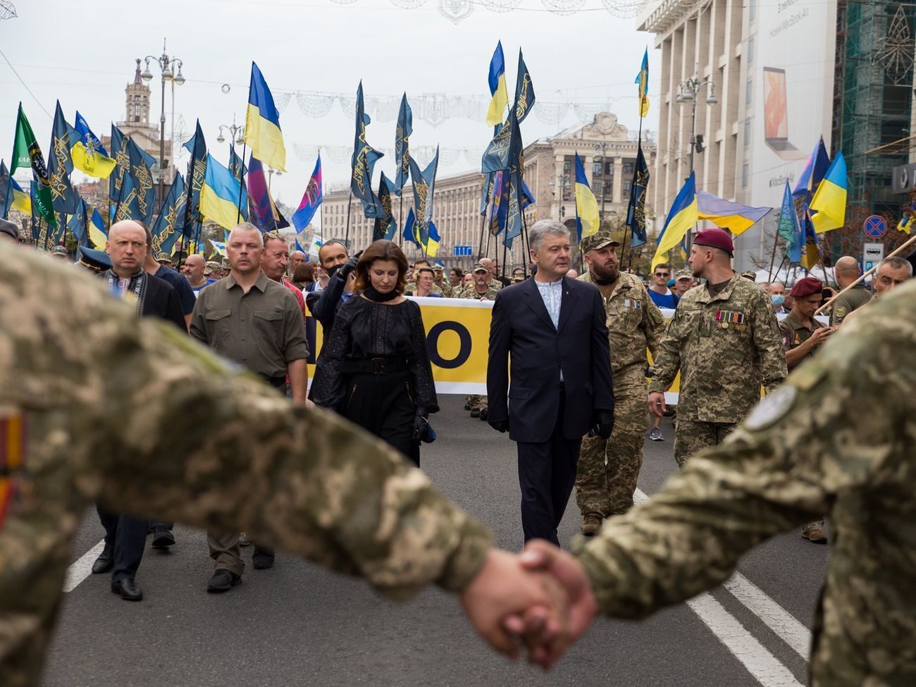 24 августа Порошенко принял участие в Марше независимости в Киеве