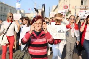 Женский марш в Минске прошел с жестким задержанием демонстрантов. Фоторепортаж