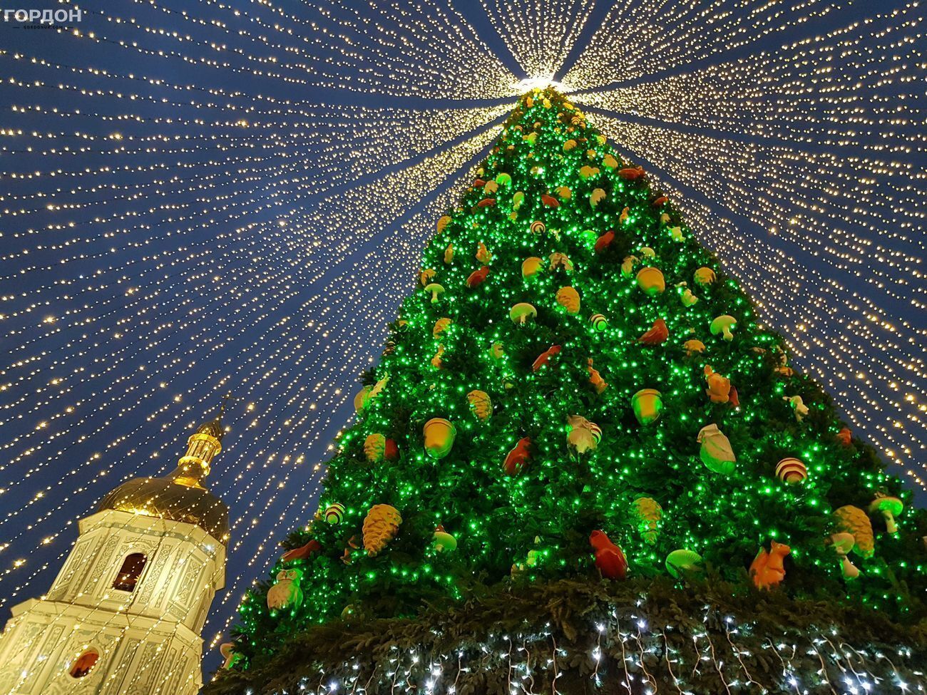 На Софійській площі встановлено головну новорічну ялинку країни