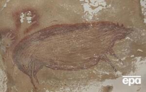 Малюнок виконано червоною охрою