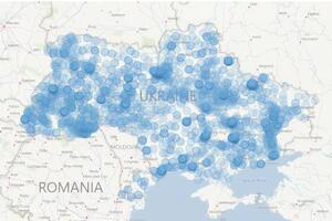 На карті позначено 2373 пункти тестування