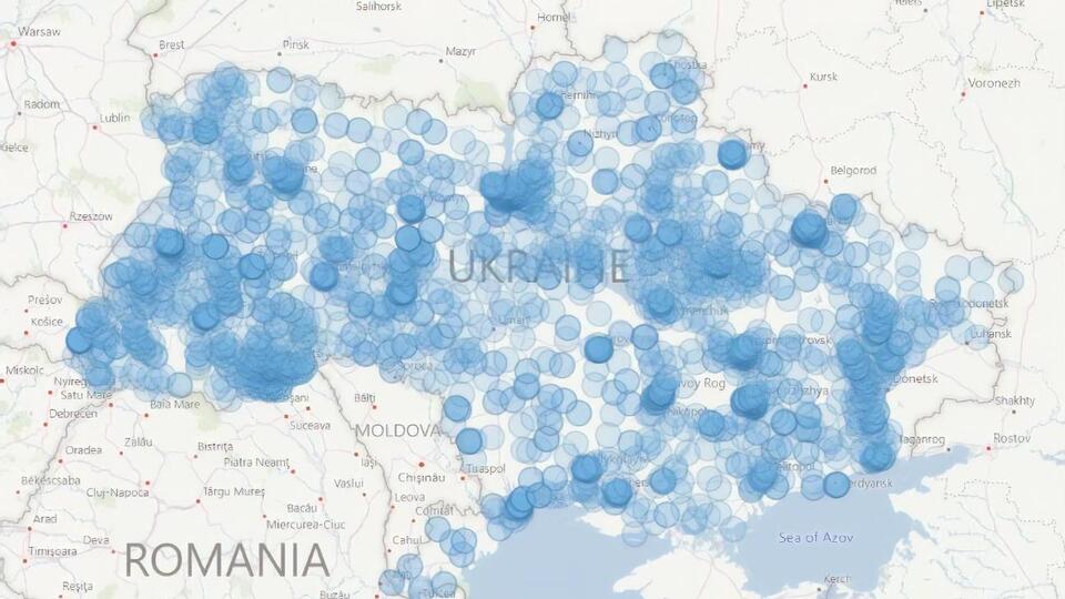 На карте отмечены 2373 пункта тестирования