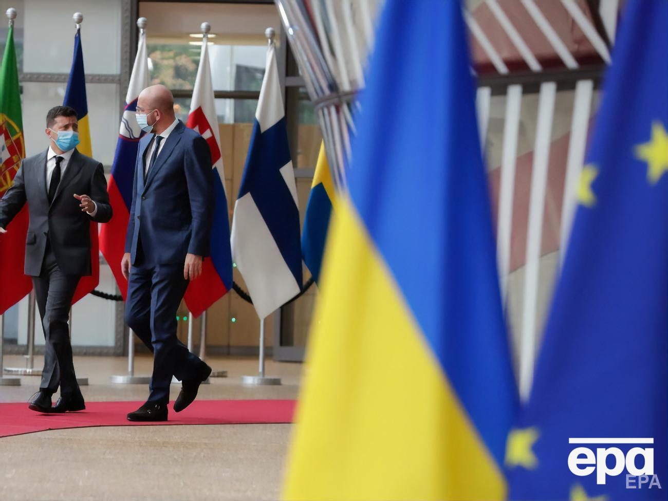 Украина и ЕС (на фото&nbsp;&ndash; Зеленский и Мишель во время саммита Украина &ndash; ЕС&nbsp;в Брюсселе в 2020 году) начнут пересмотр Соглашения об ассоциации в этом году