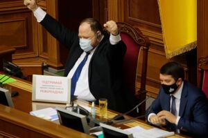 Під час фінального голосування 26 січня віцеспікер парламенту Руслан Стефанчук і спікер Дмитро Разумков виставили табличку "Підтримай референдум!"