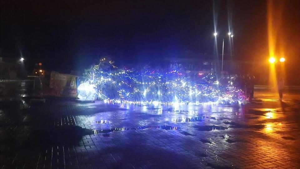 Елка упала вечером 7 января