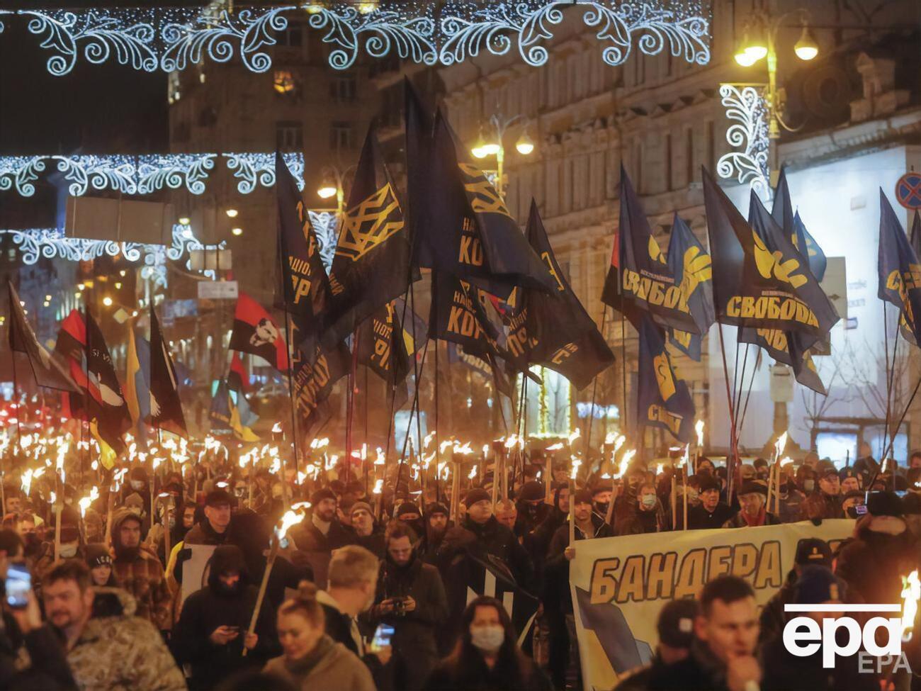 У Києві 1 січня відбувся смолоскипний хід на честь Бандери
