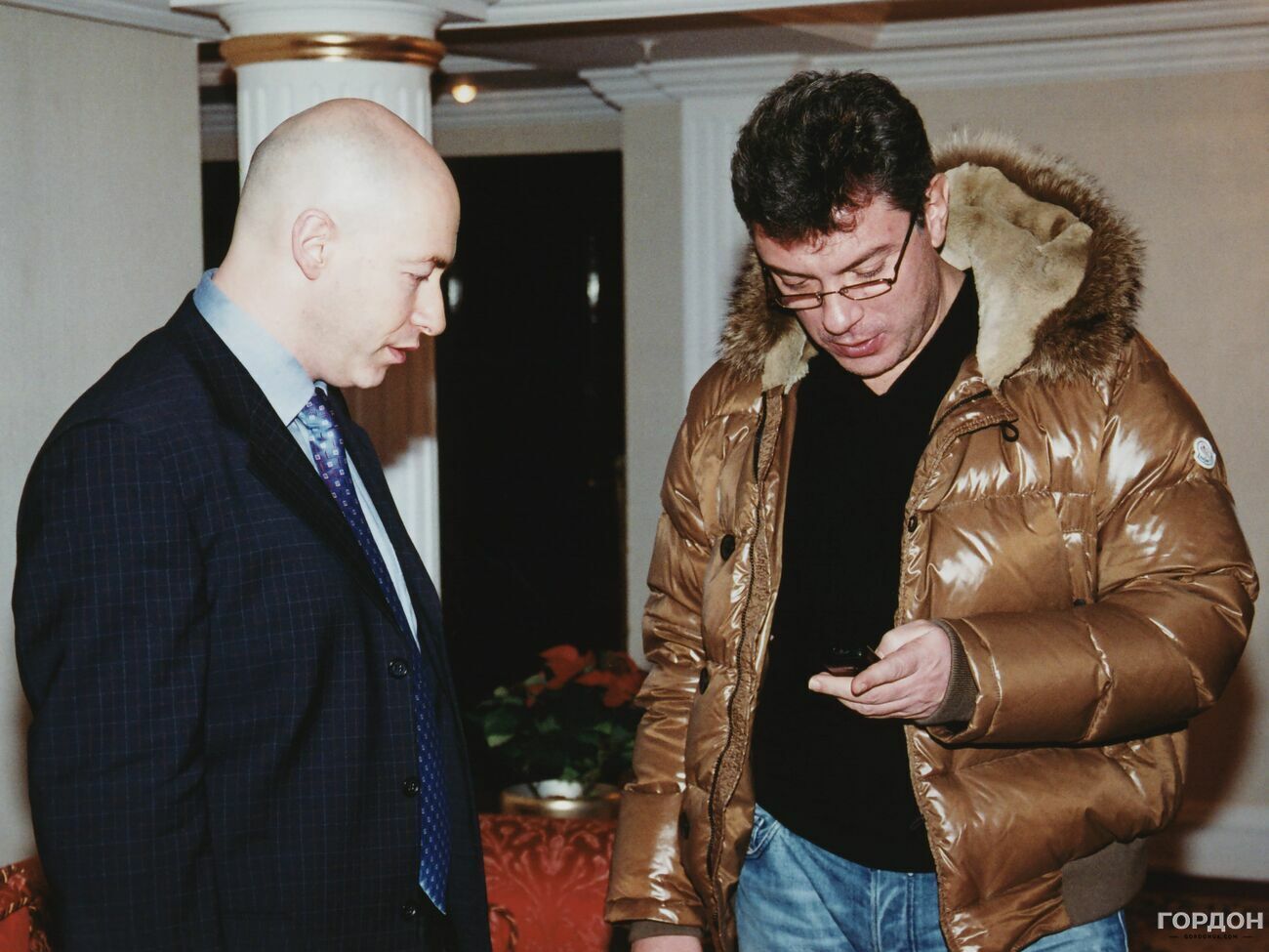 Гордон и Немцов во время записи интервью в 2008 году