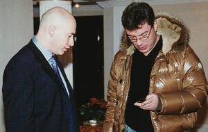 Гордон и Немцов во время записи интервью в 2008 году