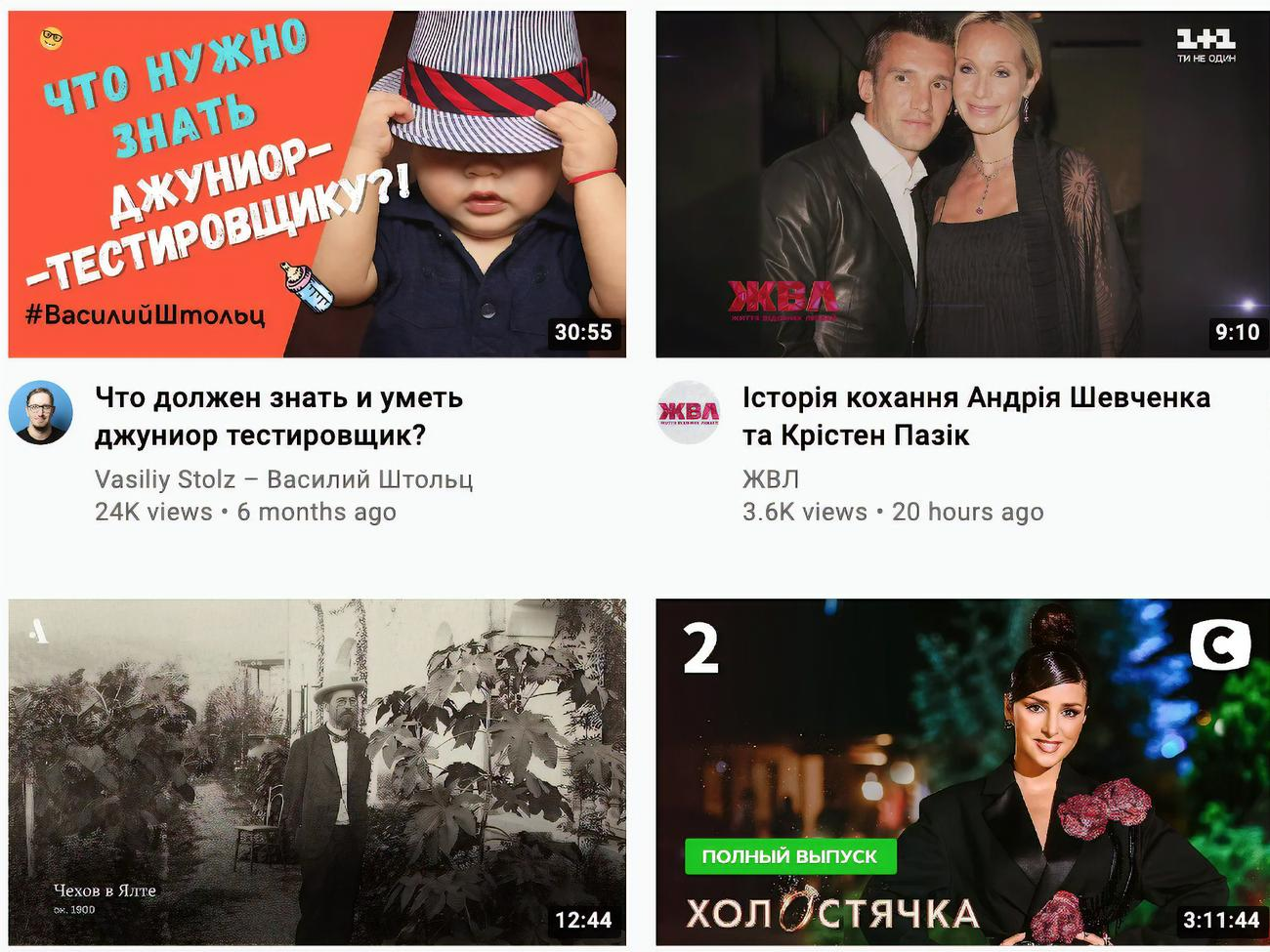 До сьогоднішньої п'ятірки найпопулярніших відео увійшло два телепроєкти, одне інтерв'ю, огляд відеоігри та футбольного матчу