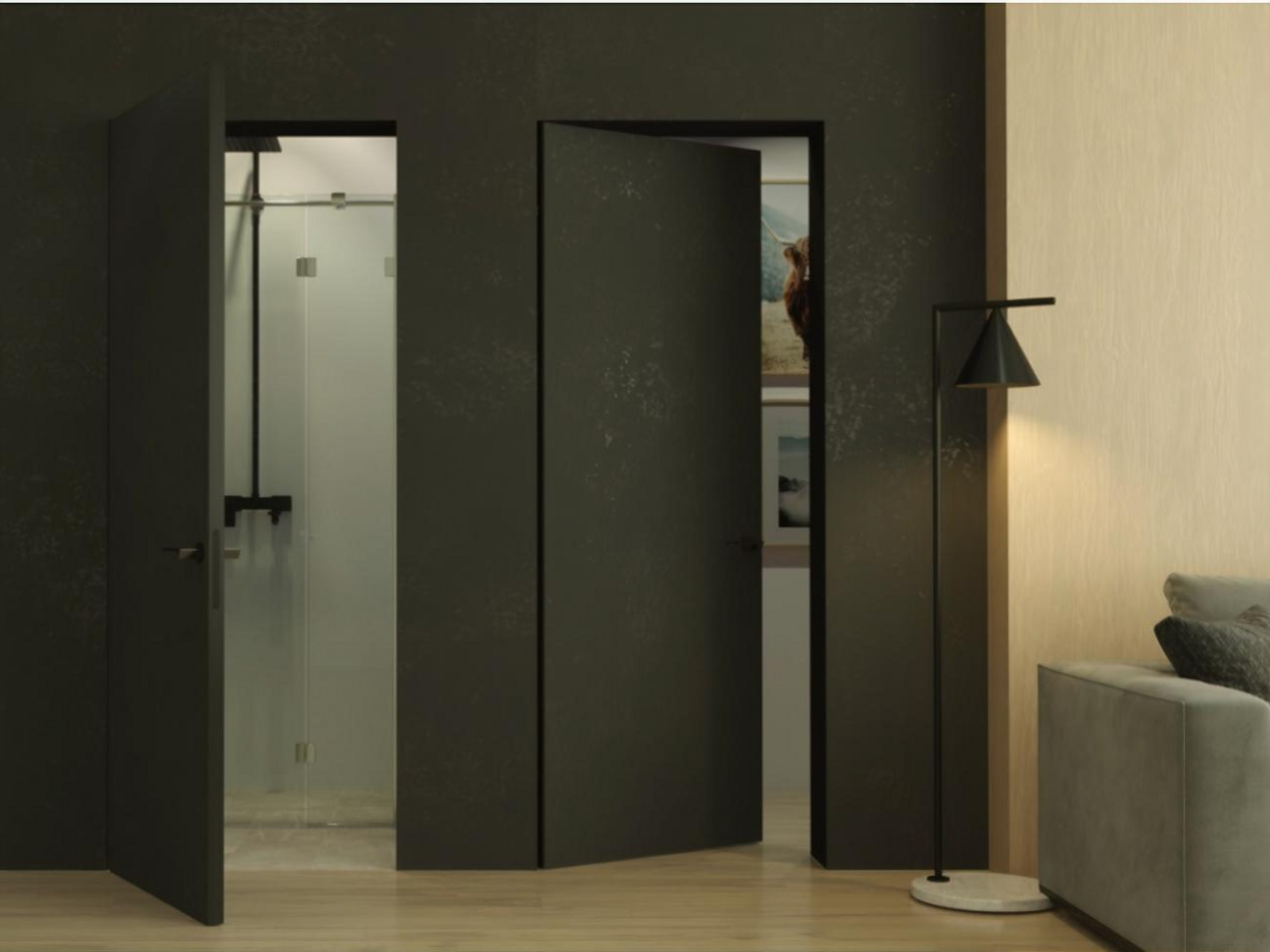 Оформлення дверних полотен відрізняється лаконічним та унікальним підходом