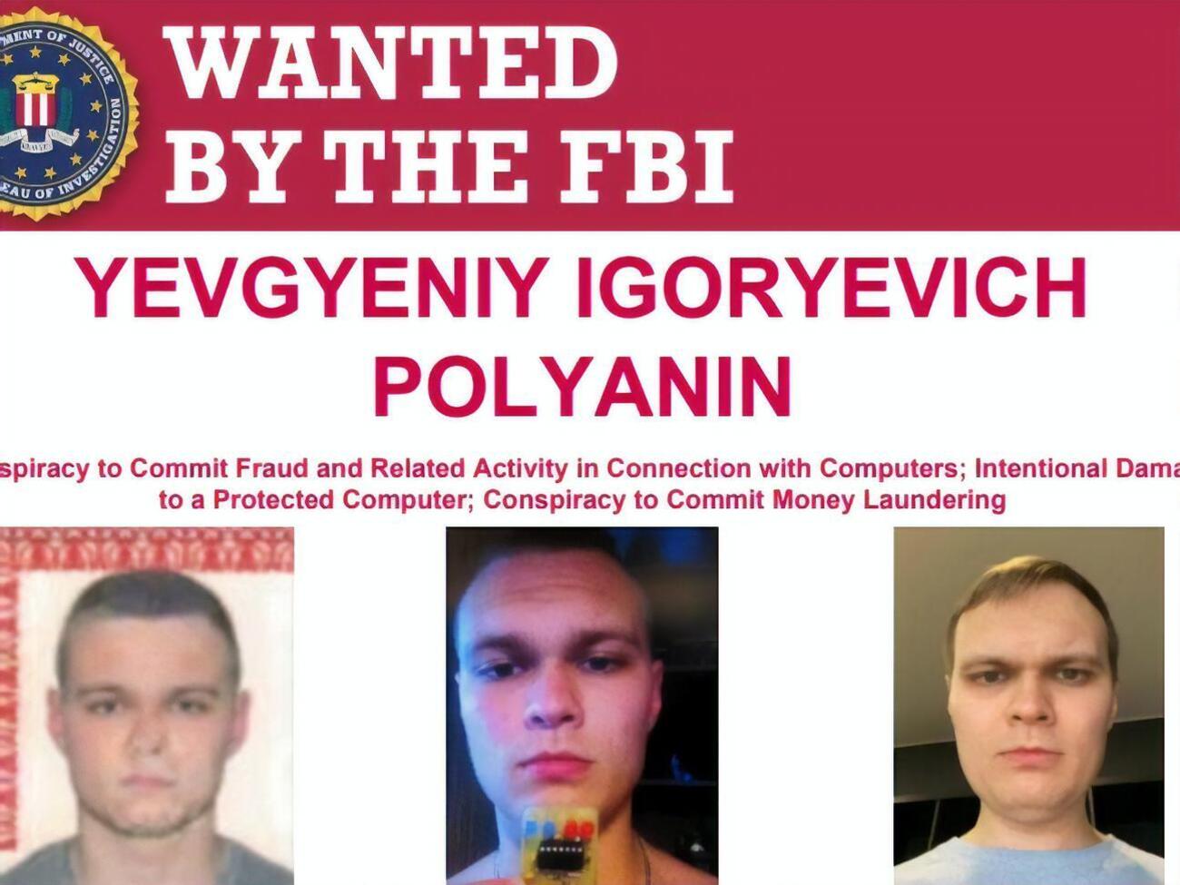 28-річного Євгена Поляніна обвинувачують у скоєнні кібератак у складі угруповання REvil