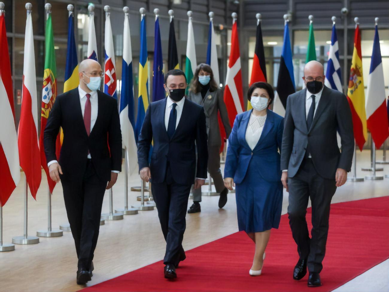 У зустрічі взяли участь Денис Шмигаль, Іраклій Гарібашвілі, Наталія Гавріліце та Шарль Мішель