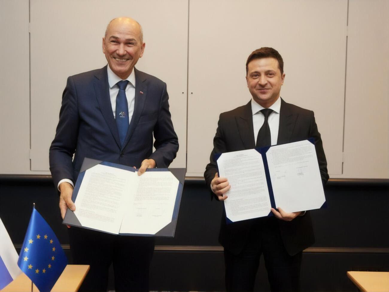 Декларацию подписали премьер Словении и президент Украины