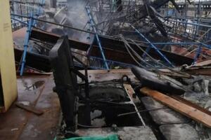 Пожежа на корветі розпочалася 17 грудня, вогнем було охоплено 800 м²
