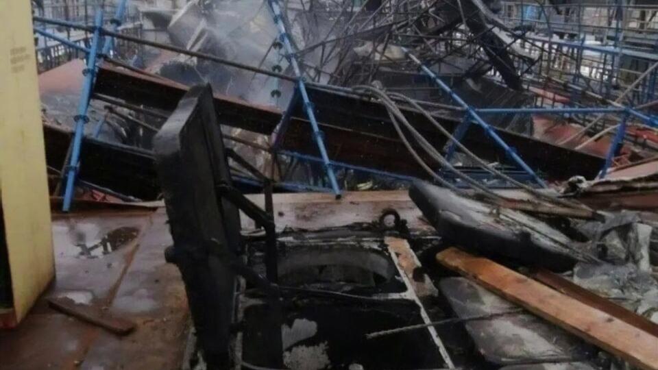 Пожар на корвете начался 17 декабря, огнем было охвачено 800 м²