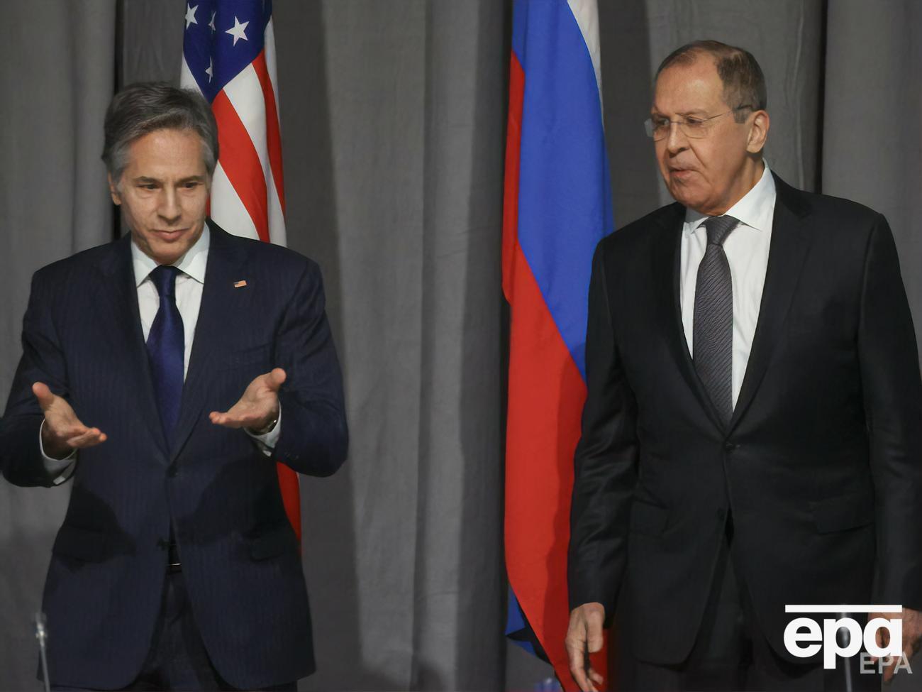 Блінкен дав Лаврову зрозуміти, що США та партнери введуть проти Росії нові санкції, якщо вона обере шлях ескалації