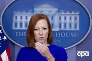 Псаки (на фото) спросили, могут ли США ввести санкции против украинского бизнесмена Ахметова