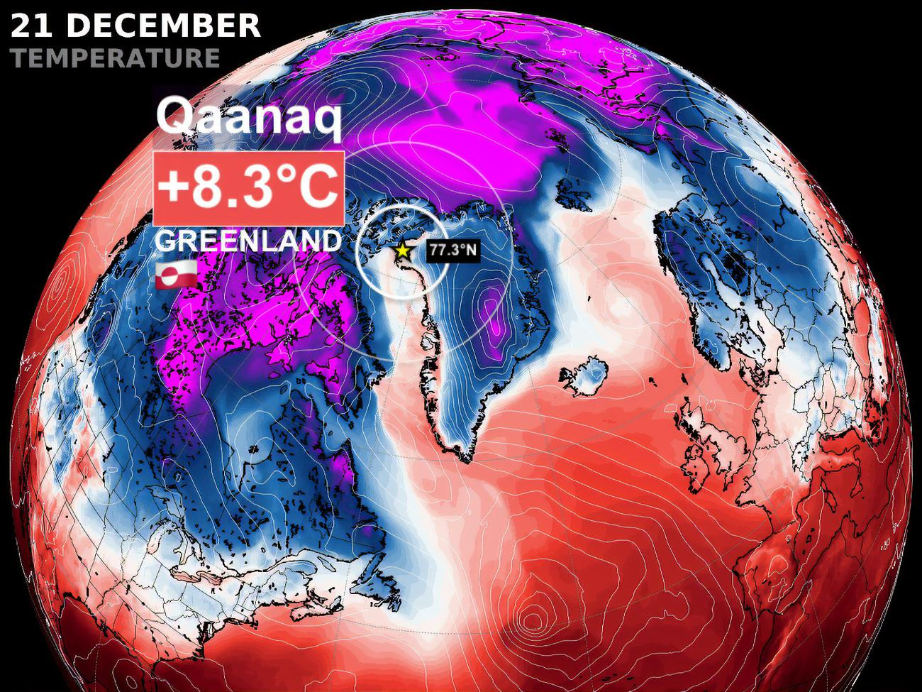 У місті Каанаак температура повітря прогрілася до +8,3 °C