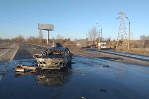 В результате столкновения произошло возгорание ВАЗ-2115