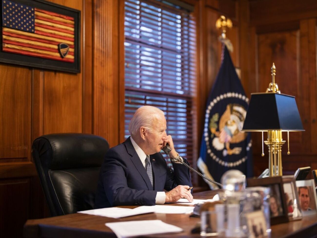 Розмова Байдена (на фото) з Путіним відбулася в закритому для преси режимі