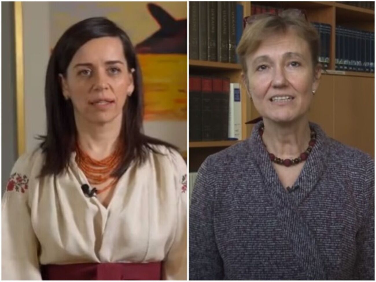 Галадза (слева) и&nbsp;Фельдгузен (справа) прочитали стихи Леси Украинки